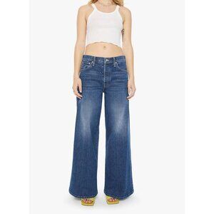 Mother Lil' Ditcher Roller Sneak Jean Size 26 Petite in Cannonball Blue Jeans